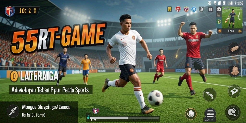 Screenshot gameplay 55RT menampilkan aksi seru dalam olahraga.