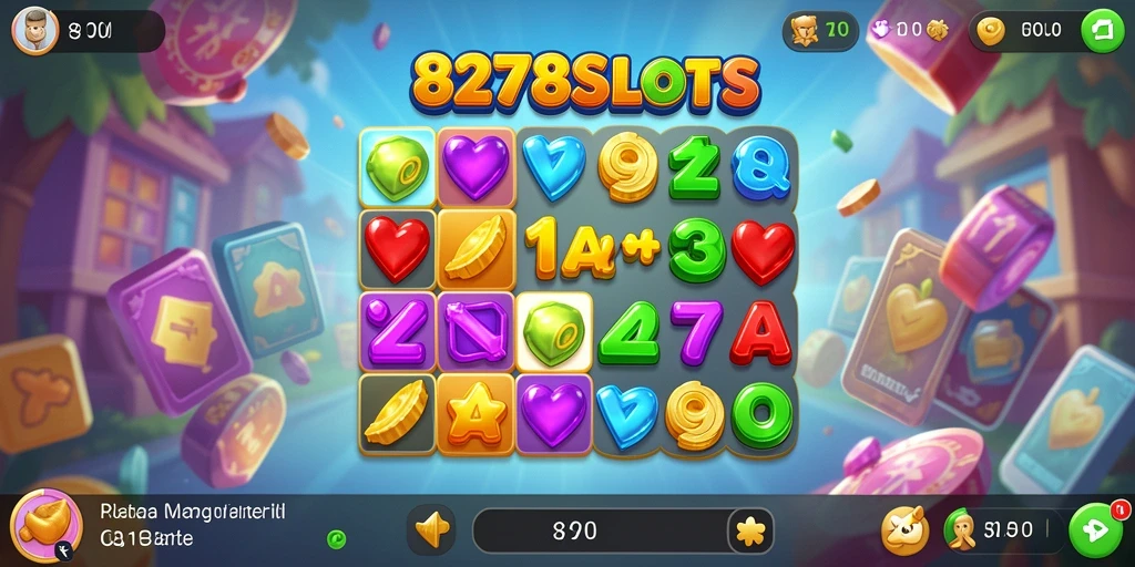 Screenshot utama 8278SLOTS menampilkan gameplay Match-3 yang seru.