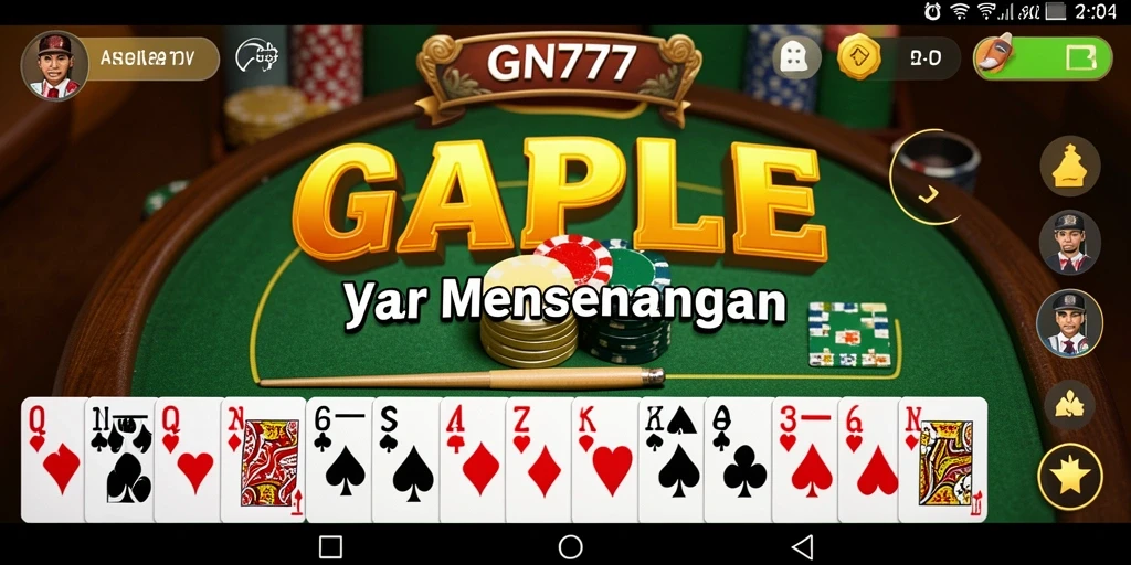 Screenshot gameplay GN777 dengan tampilan menarik saat bermain Gaple.