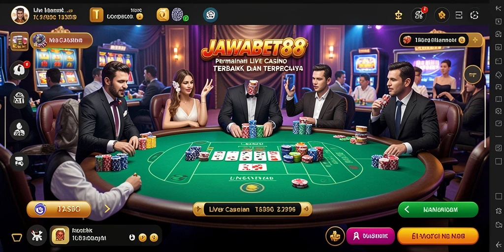 Tampilan gameplay Live Casino di JAWABET88 yang seru dan interaktif.
