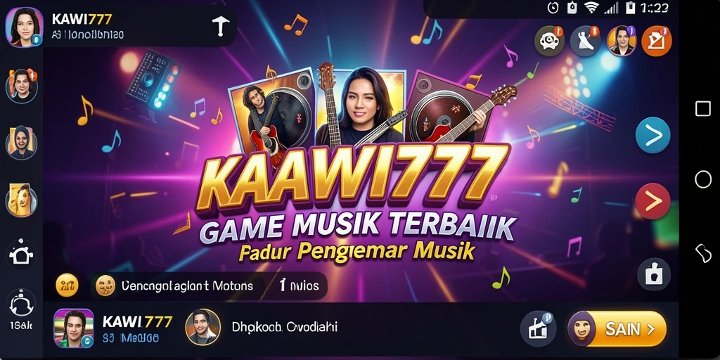 Tampilan gameplay KAWI777 yang menarik dengan berbagai lagu.