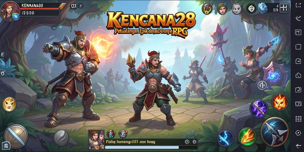 Screenshot gameplay KENCANA28 menampilkan pertarungan seru di dunia RPG.