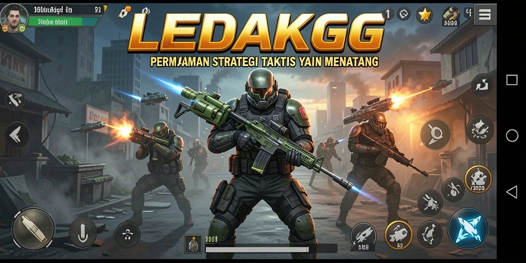 Tangkapan layar utama LEDAKGG menunjukkan momen strategis yang menarik.