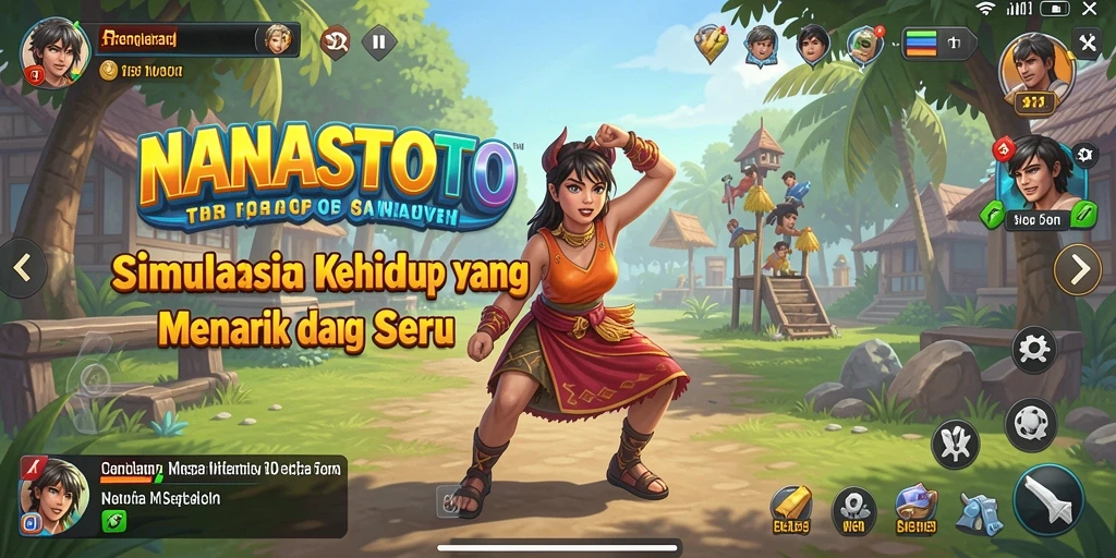 Tangkapan layar <strong>NANASTOTO</strong> menampilkan gameplay simulasi kehidupan yang mendalam.