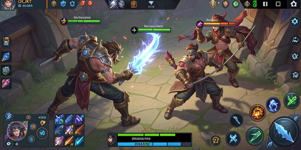 Tangkapan layar gameplay seru dari OKJKT dalam pertandingan MOBA.