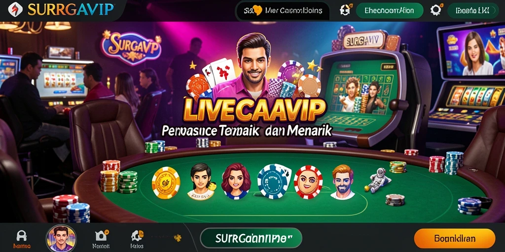 Tampilan menarik gameplay Live Casino di SURGAVIP.