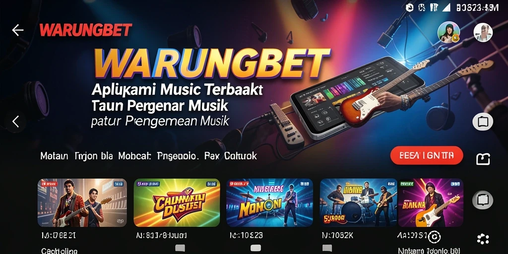 Tampilan utama WARUNGBET dengan daftar lagu musik.