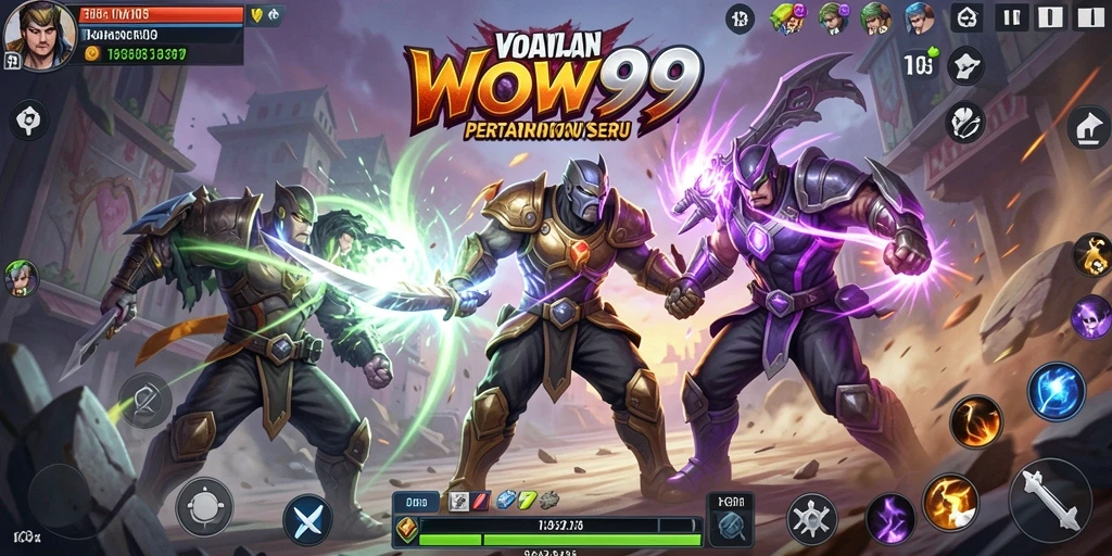 Screenshot menampilkan aksi pertarungan intens di WOW99.