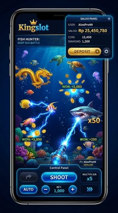 Tampilan antarmuka kingslot yang menarik dengan navigasi mudah.
